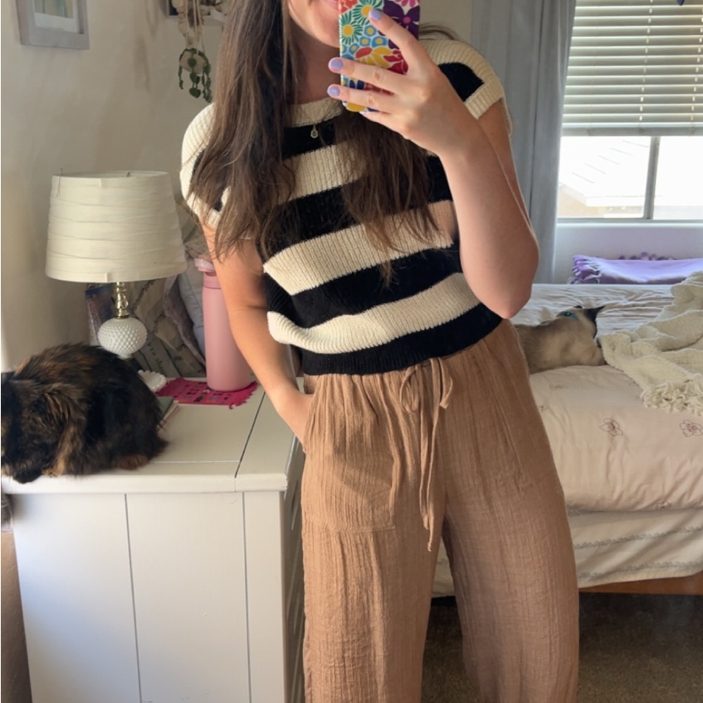 Lightweight Crinkle Drawstring Pants - image 5